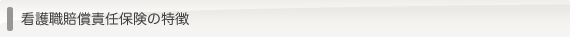 看護職賠償責任保険の特徴