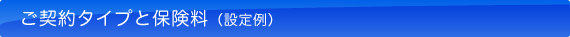ご契約タイプと保険料（設定例）